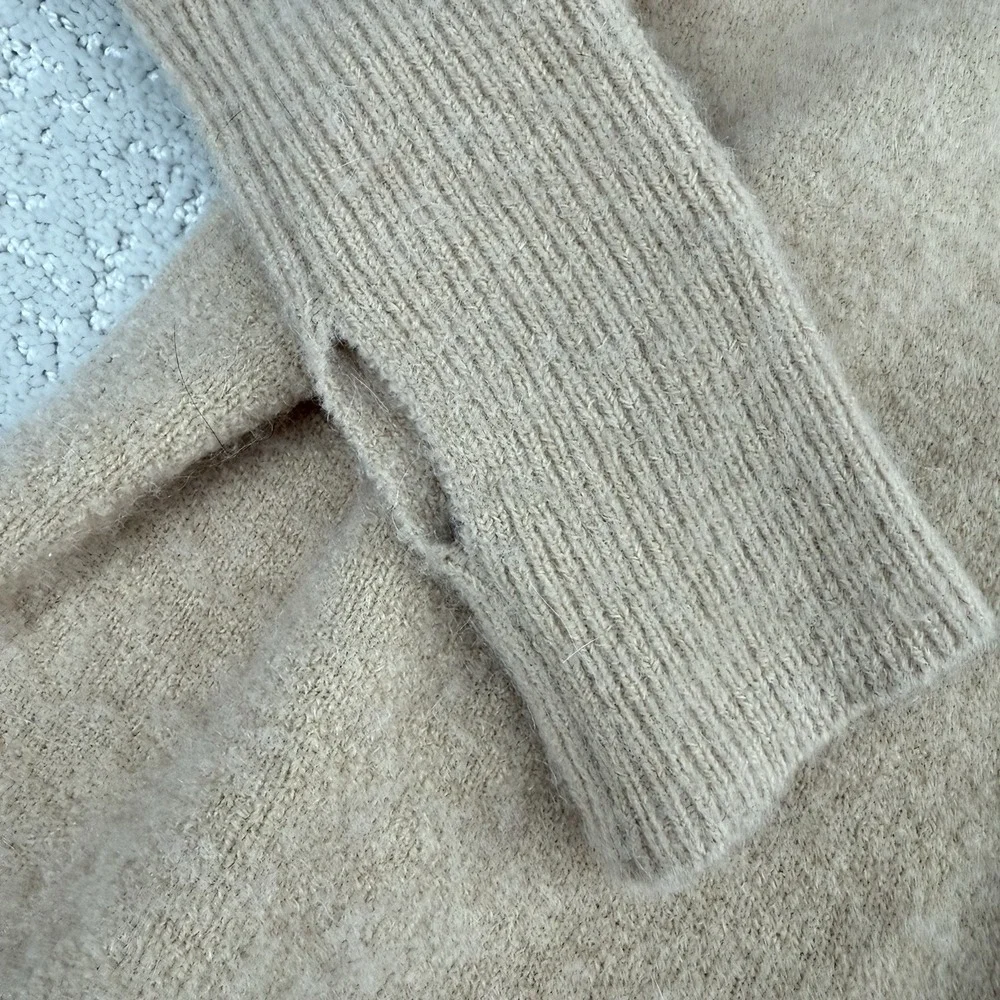 Mes Demoiselles Pichu‎ Hoodie Womens 0 Beige Wool Alpaca Knit Sweater $380